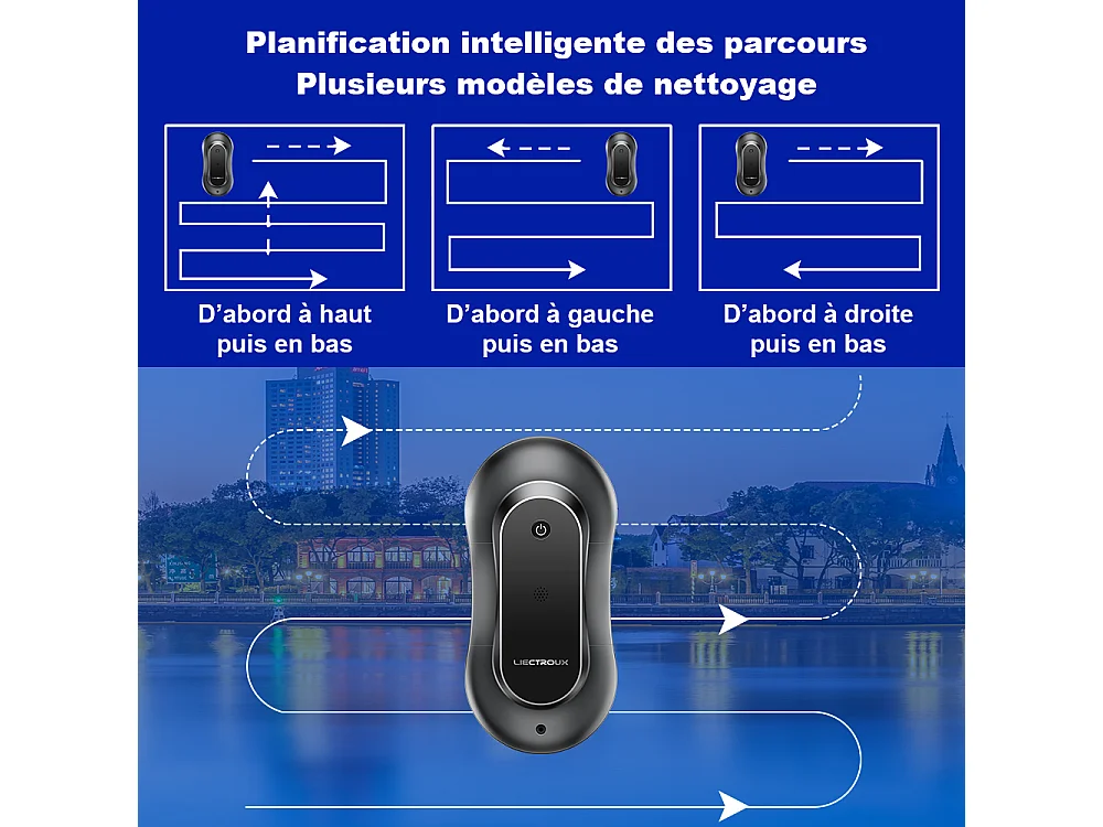 Robot Lave Vitre YW810 - Contrle APP - Double Pulvrisation - 10 Lingettes