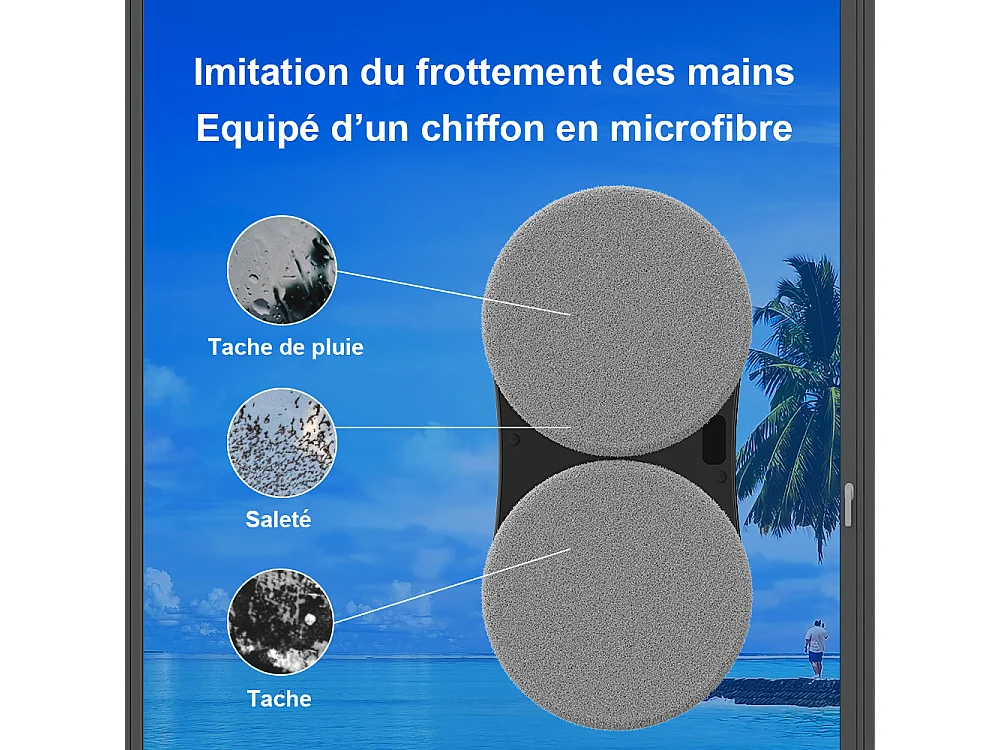 Robot Lave Vitre YW810 - Contrle APP - Double Pulvrisation - 10 Lingettes