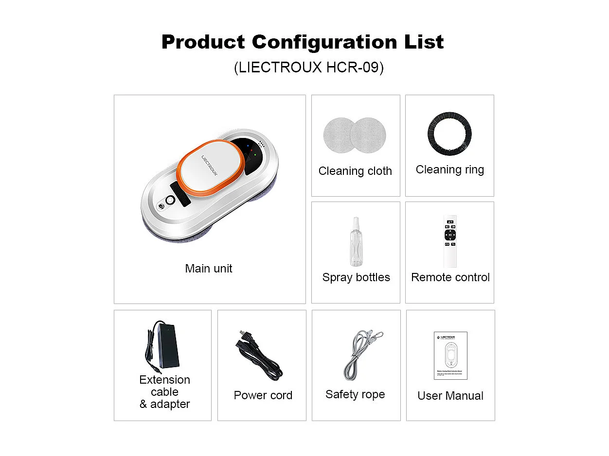 Robot Laveur de Vitres - HCR - HCR-09 - AI - Télécommande - Nettoyage rapide