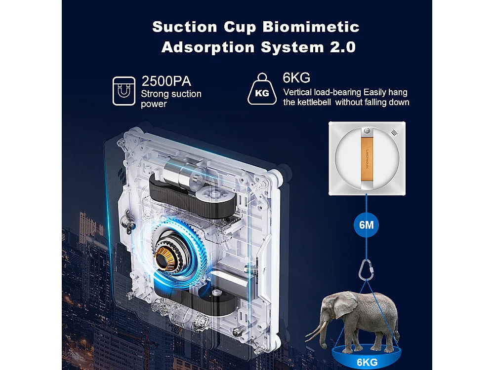 Aspirateur robot YW710 Nettoyeur automatique double face à jet d'eau, tuya app, guidage vocal, nettoyage automatique des vitres avec ou sans cadre