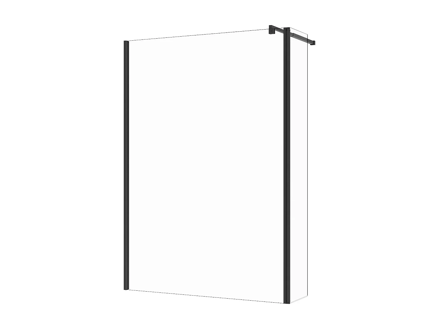 Paroi de douche à l'italienne avec volet pivotant - Noir mat - Verre 6 mm - (140 + 40) x 200 cm  - DAREN