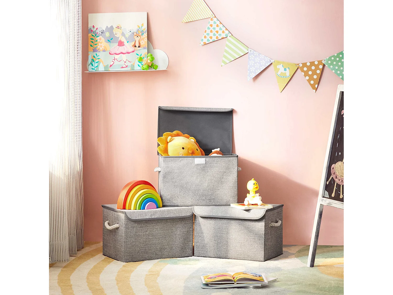 Lot de 3 boîtes de rangement pliables Saint-Pétersbourg