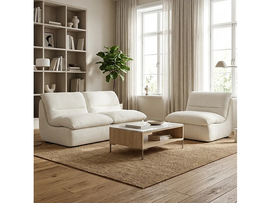 Zestaw Nuvia Living 3-osobowy – biały i biały