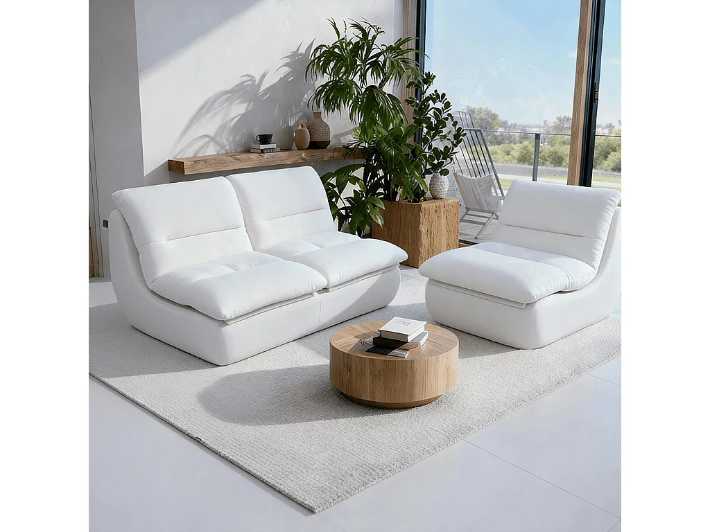 Pack Nuvia Living 3 posti - bianco e bianco