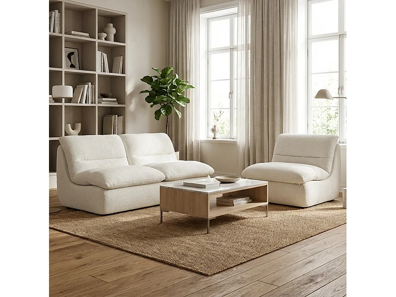 Pack Nuvia Living 3 posti - bianco e bianco