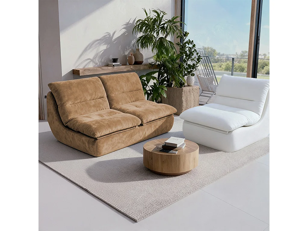 Coco Living Nuvia Living Set 3-Sitzer - Sand und Weiß