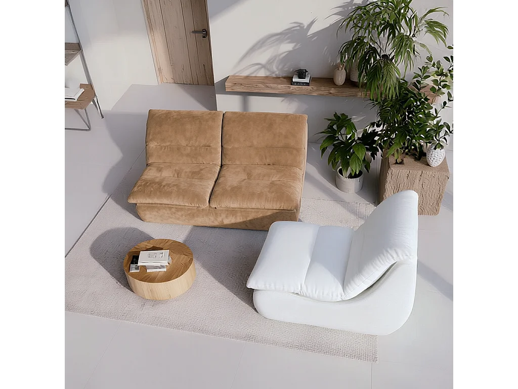 Coco Living Nuvia Living Set 3-Sitzer - Sand und Weiß