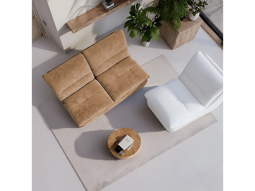 Coco Living Nuvia Living Set 3-Sitzer - Sand und Weiß