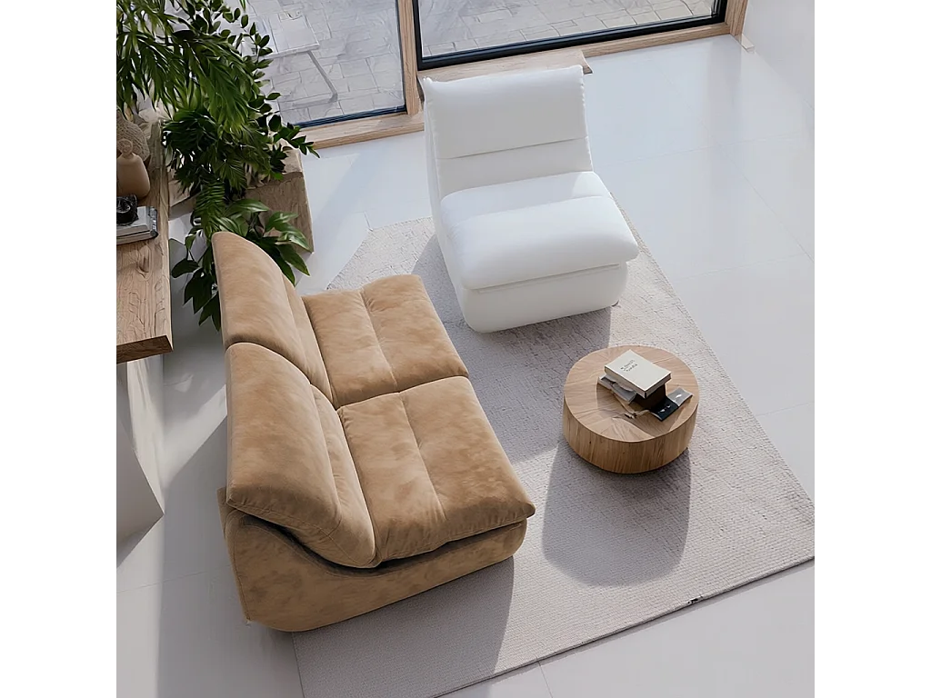 Coco Living Nuvia Living Set 3-Sitzer - Sand und Weiß