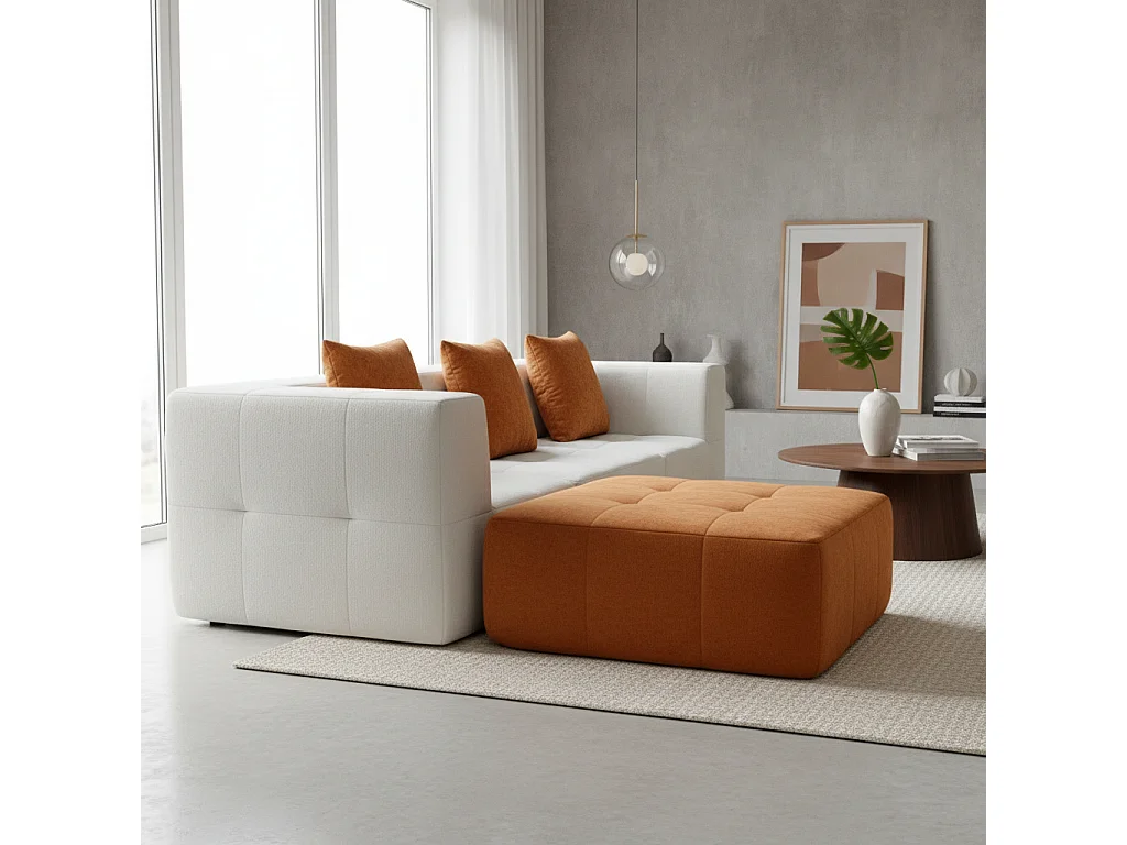 Coco Living Canapé Eden Complet 3 places - blanc orange