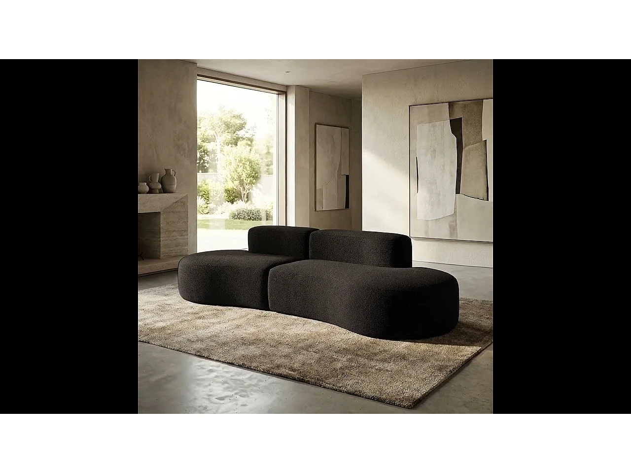 Coco Living Canapé Lounge double - chocolat noir