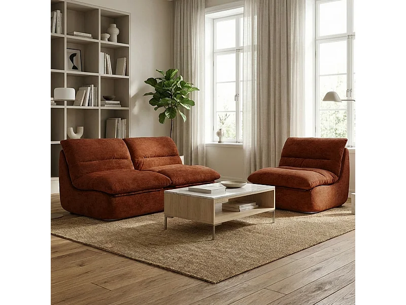 Pack Nuvia Living 3 zitplaatsen – chocolade en chocolade