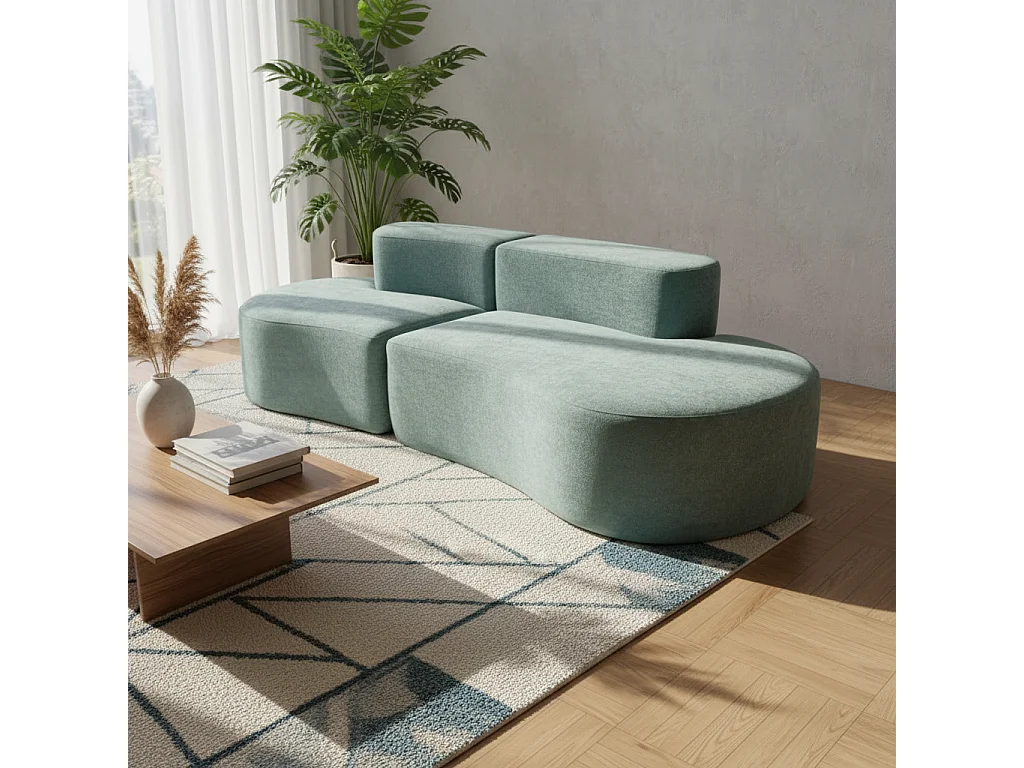 Coco Living Canapé Lounge double - sauge