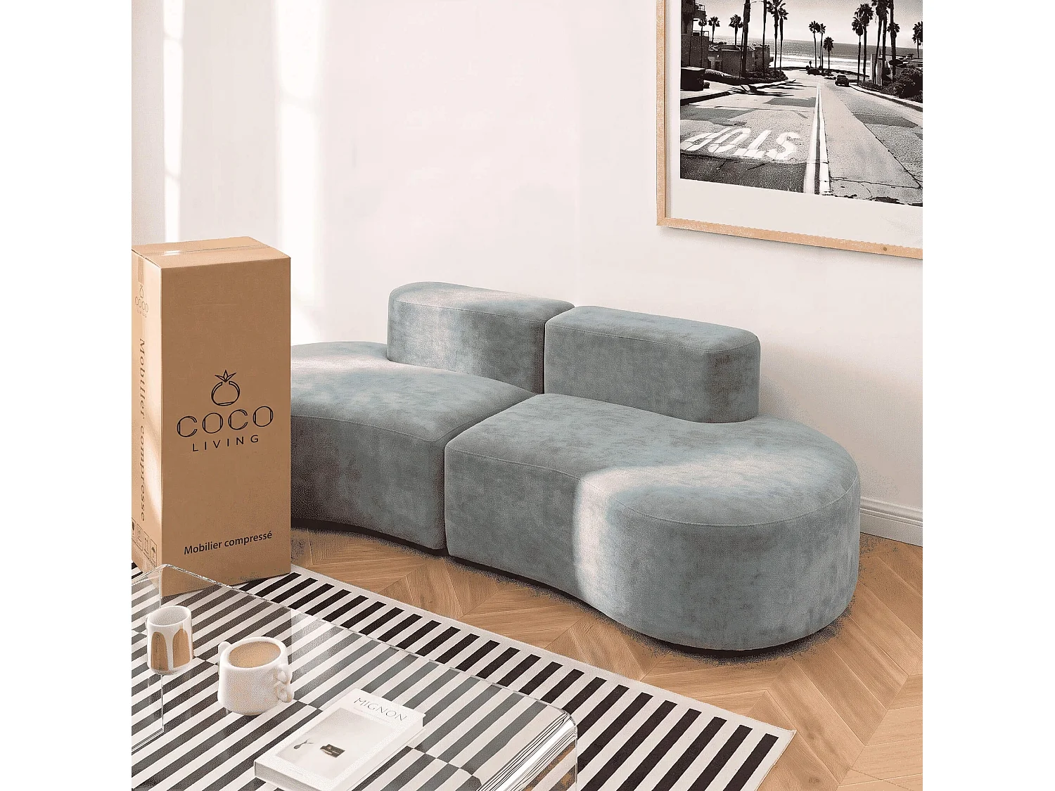 Divano Lounge doppio - salvia