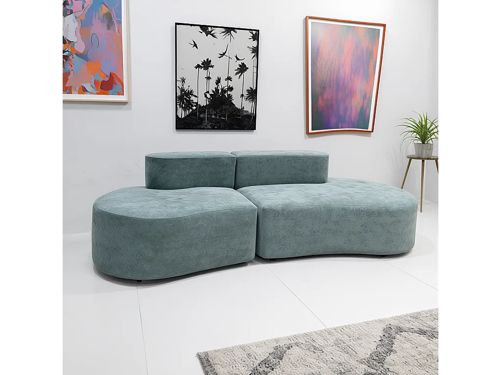 Coco Living Canapé Lounge double - sauge