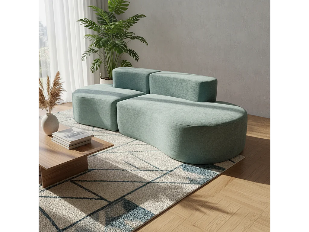 Coco Living Canapé Lounge double - sauge