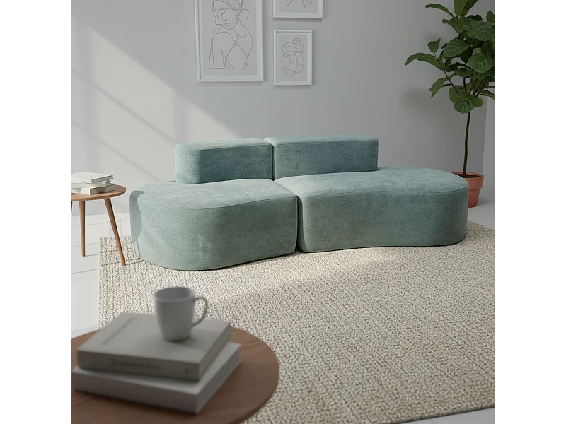 Coco Living Lounge-Sofa Doppel - Salbei