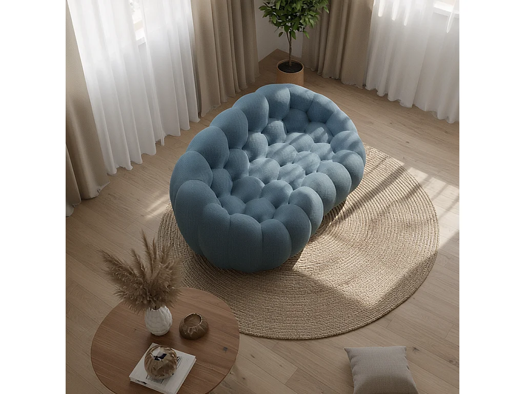Coco Living Wohnzimmersofa Cocoon 2-Sitzer - Blau