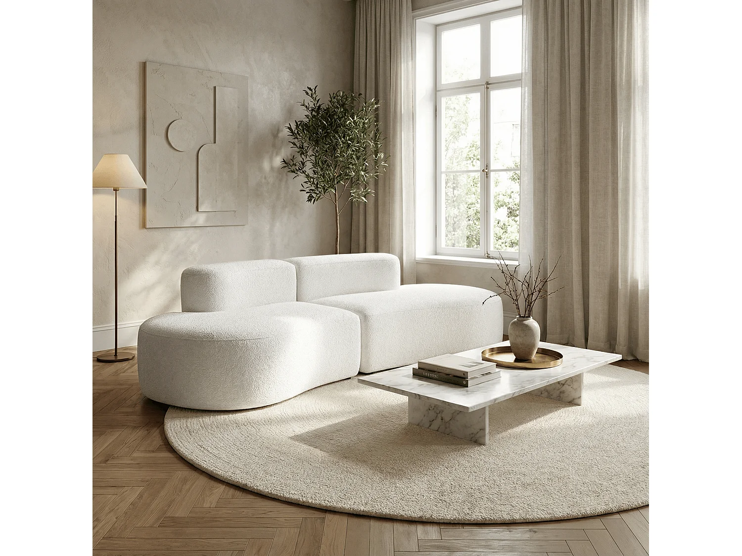 Coco Living Canapé Lounge double - blanc