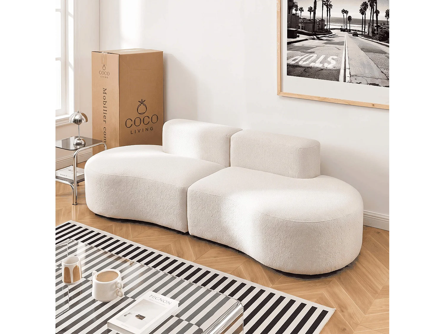 Coco Living Lounge Double Soffa - Vit