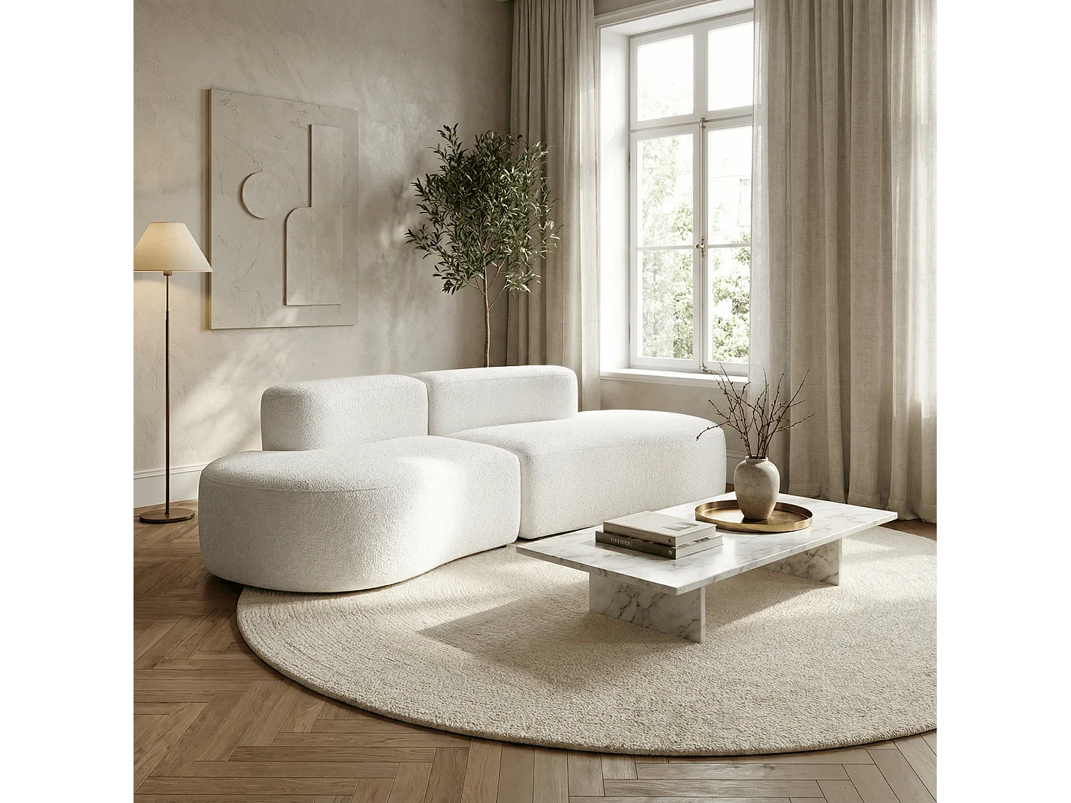 Coco Living Canapé Lounge double - blanc