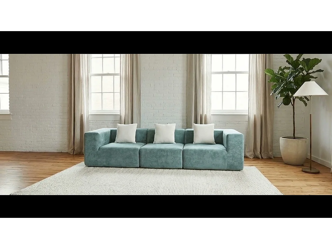 Coco Living Sofa Pure 3-Sitzer - Salbei Weiß