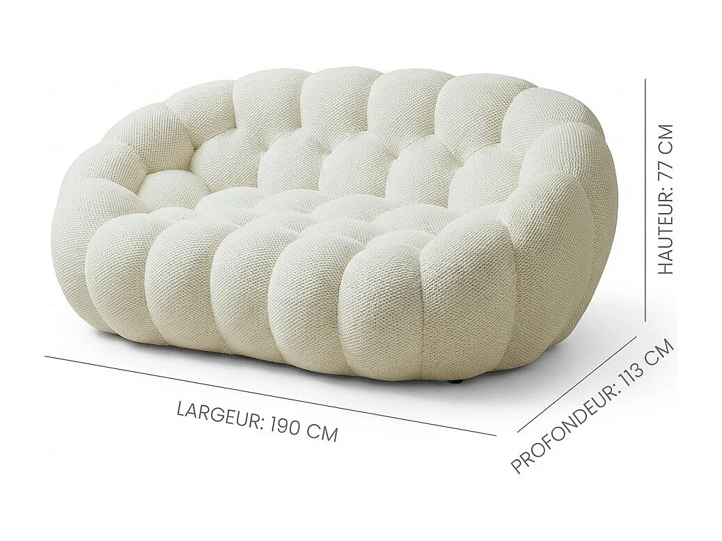 Canapé de salon Cocoon Double 2 places - Blanc