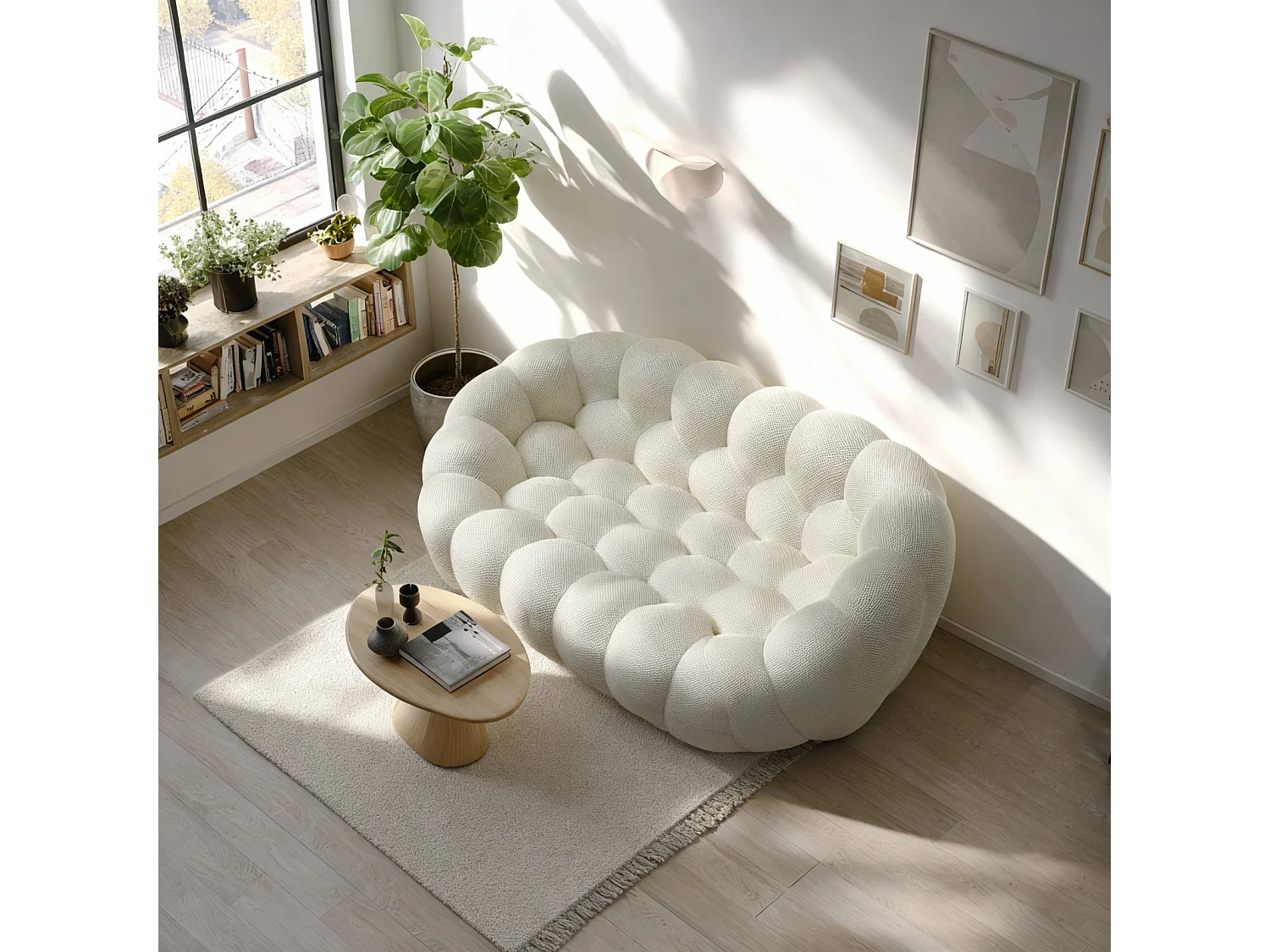 Coco Living Canapé Cocoon Double 2 places - Blanc