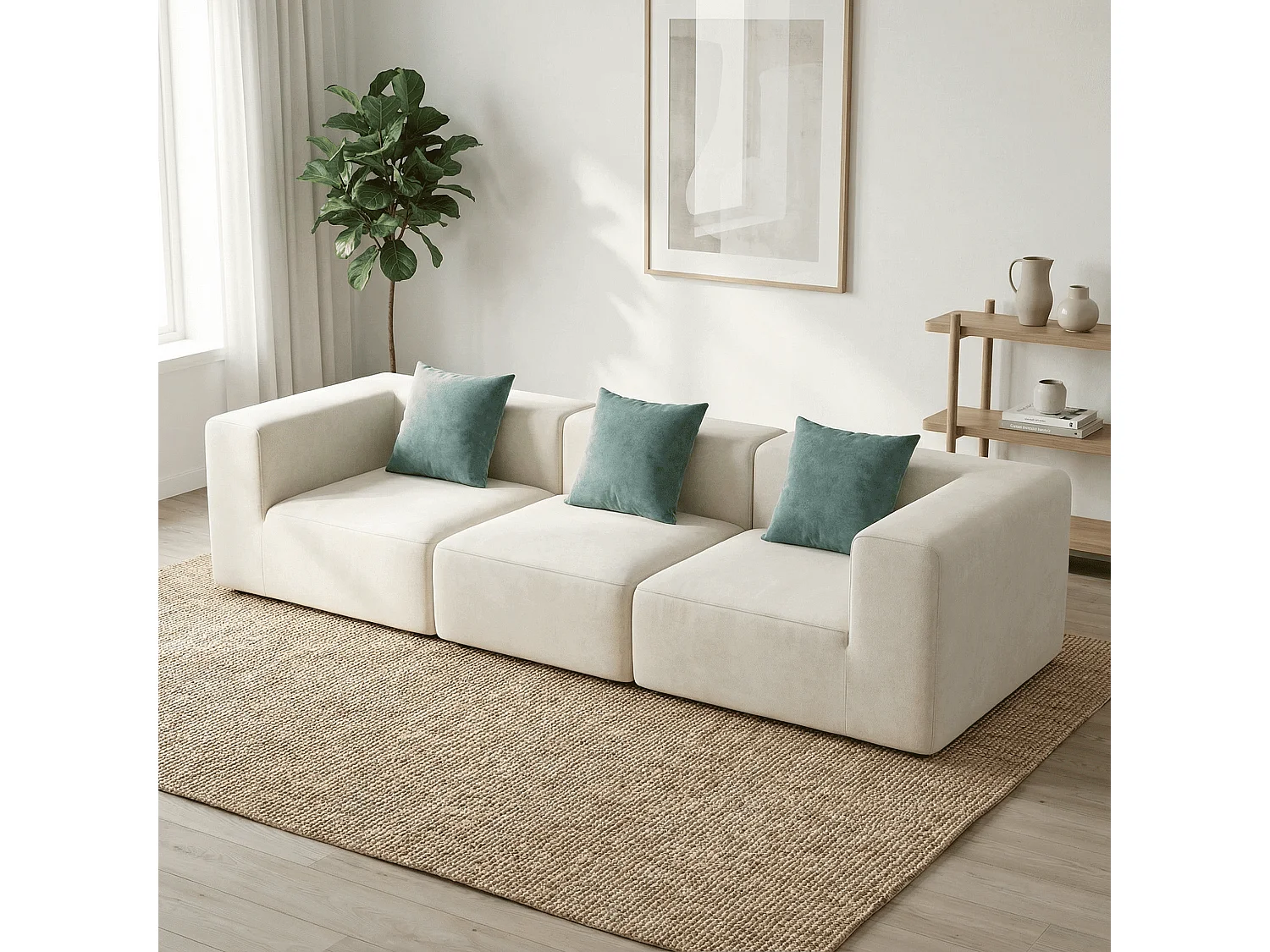 Coco Living Sofa Pure 3-Sitzer - Weiß Salbei