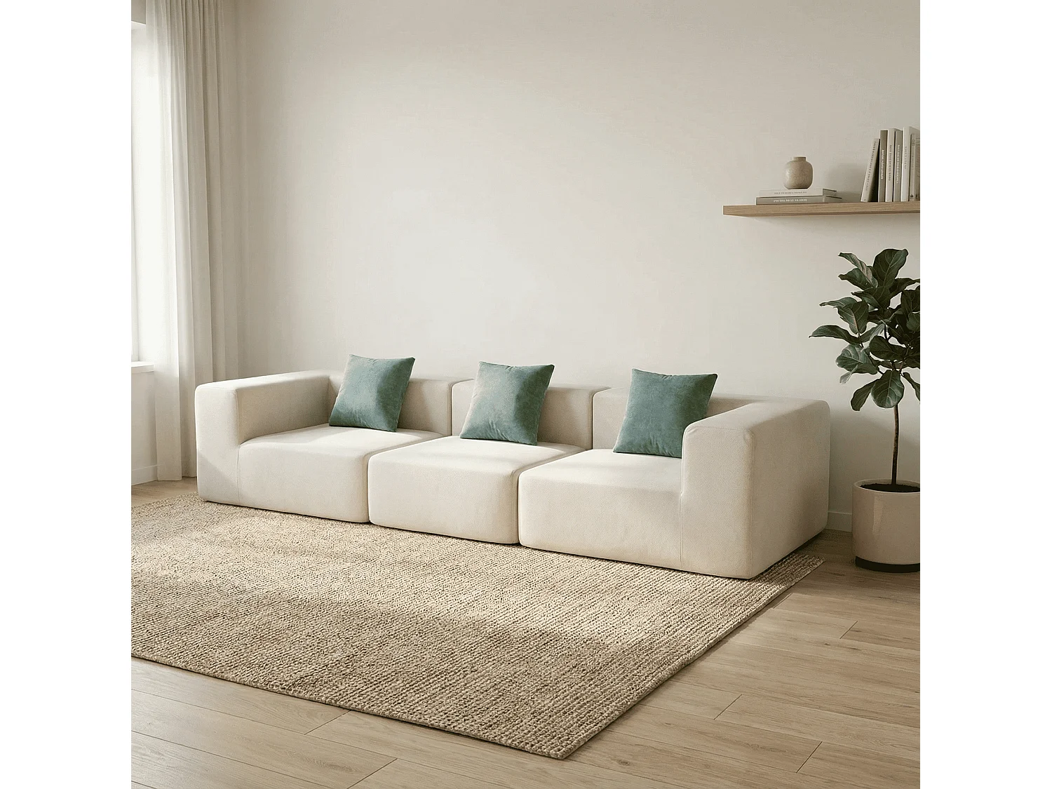 Coco Living Sofa Pure 3-Sitzer - Weiß Salbei