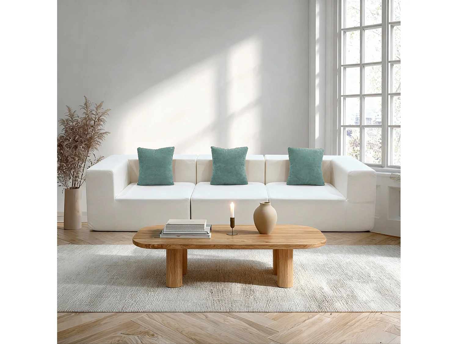 Coco Living Sofa Pure 3-Sitzer - Weiß Salbei