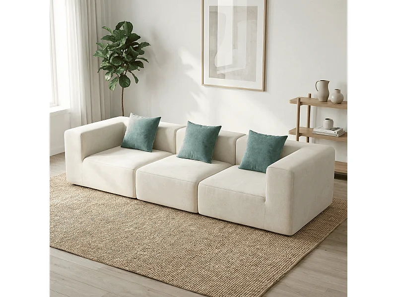 Sofa Pure 3-osobowa – biały szałwia
