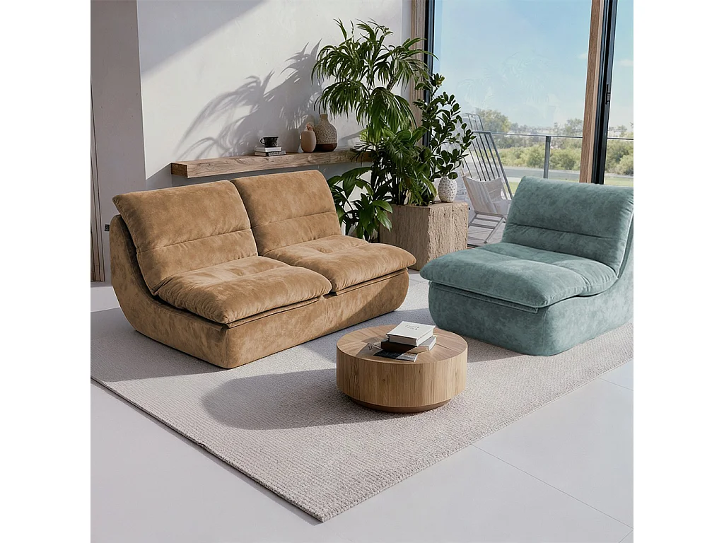 Coco Living Nuvia Living Set 3-Sitzer - Sand und Salbei