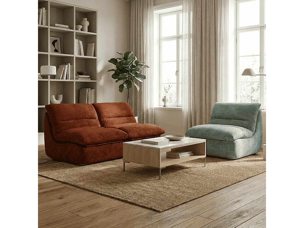 Nuvia Living Set 3-Sitzer - Schokolade und Salbei