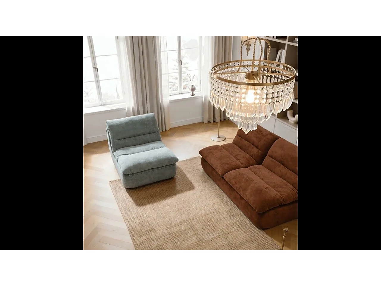 Coco Living Pack Nuvia Living 3 places - chocolat et sauge