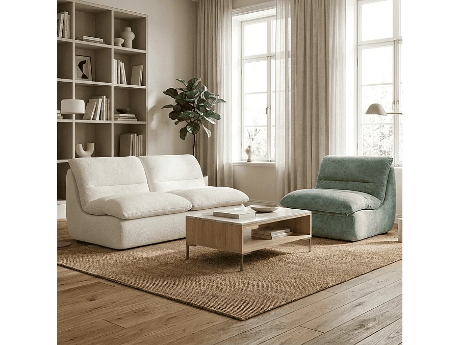 Coco Living Pack Nuvia Living 3 places - blanc et sauge