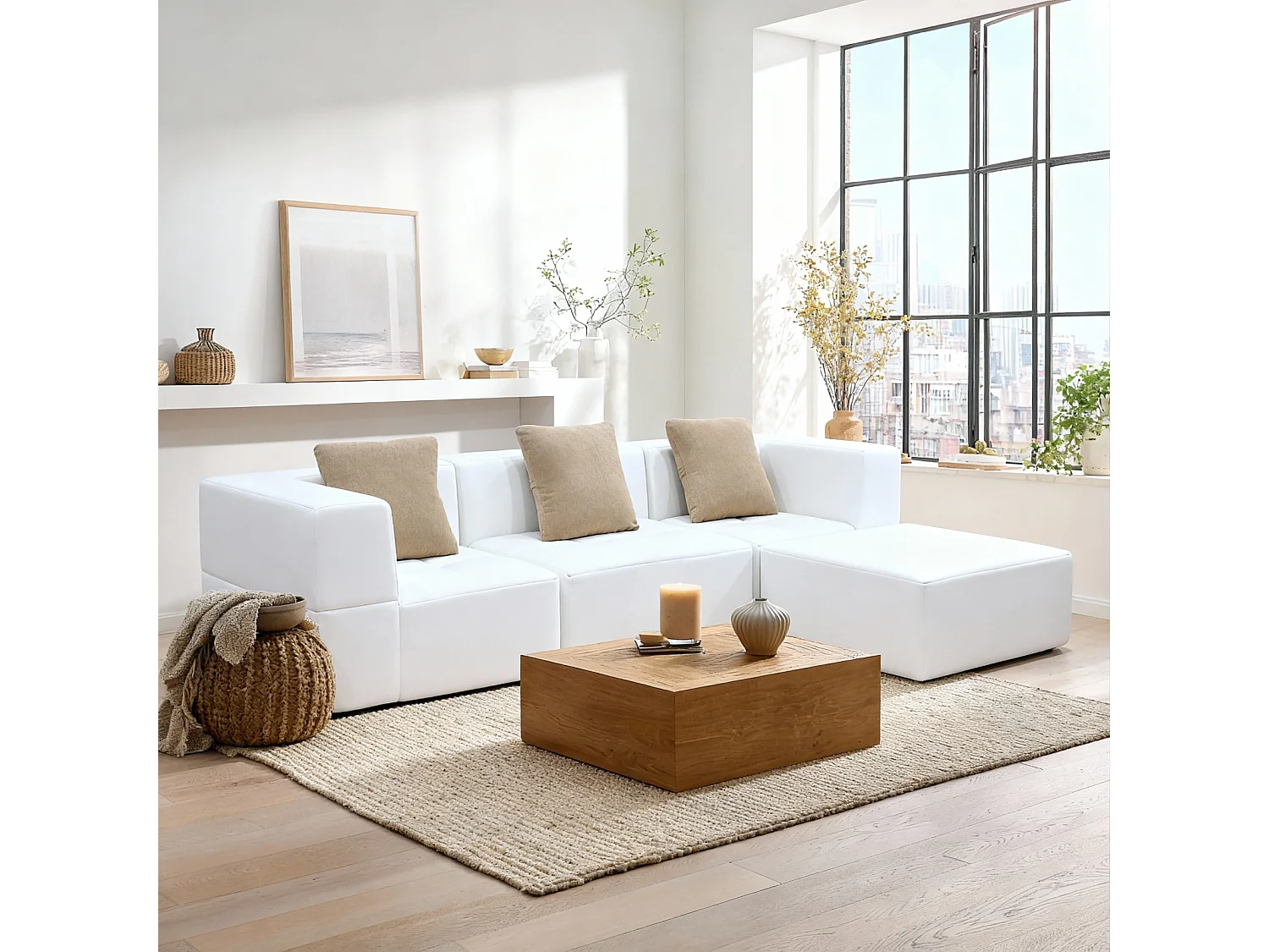 Sofa Eden Komplett 3-Sitzer - Weiß