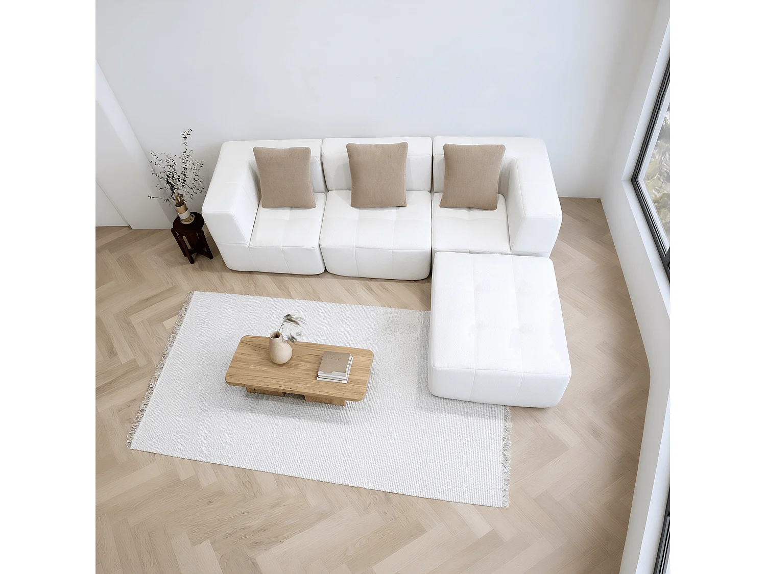 Sofa Eden Komplett 3-Sitzer - Weiß