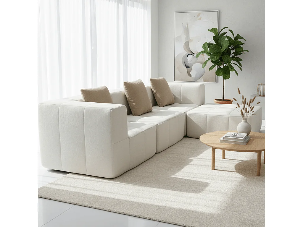 Coco Living Canapé Eden Complet 3 places - blanc