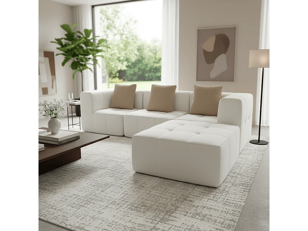 Coco Living Canapé Eden Complet 3 places - blanc