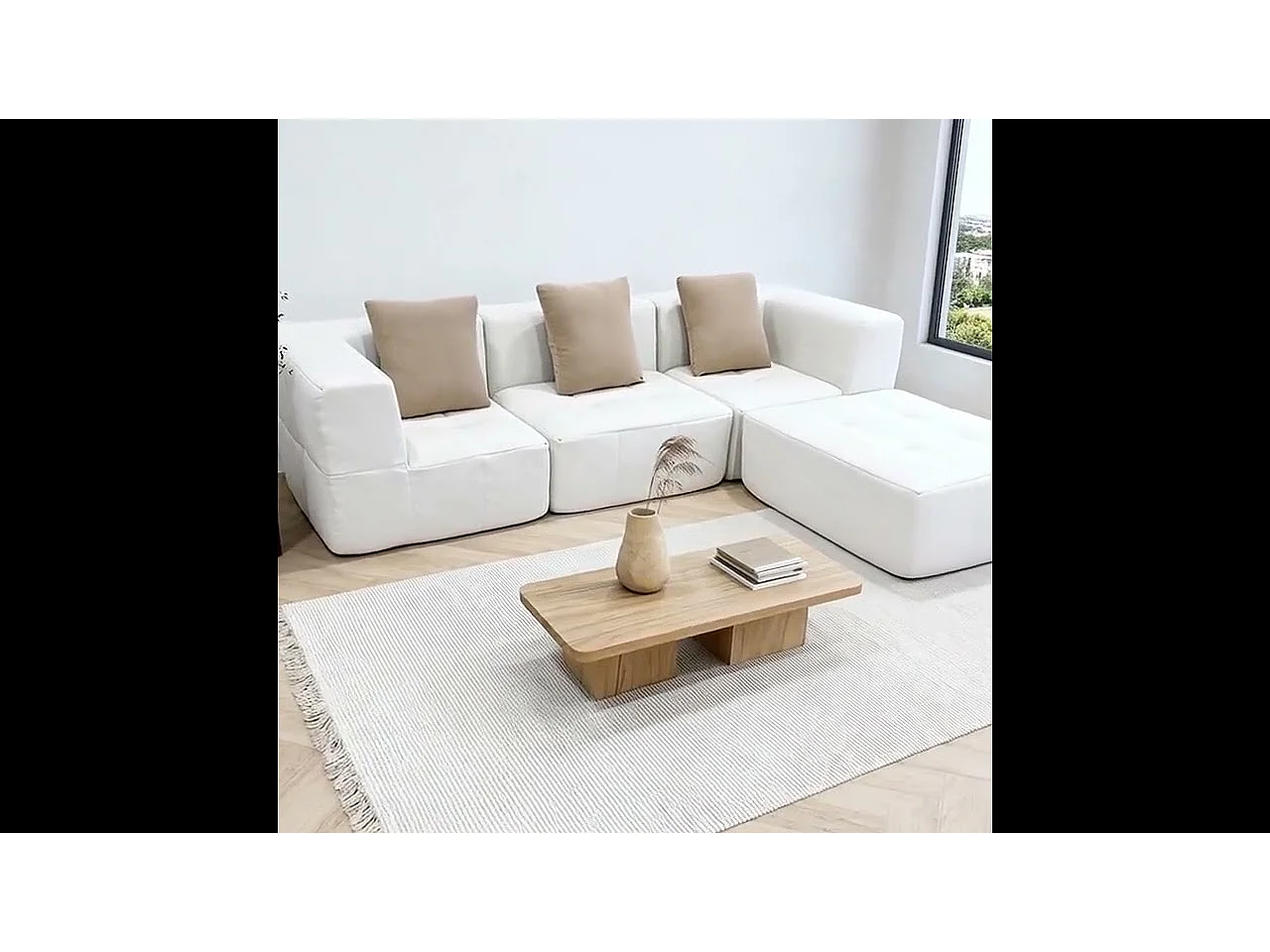 Coco Living Canapé Eden Complet 3 places - blanc