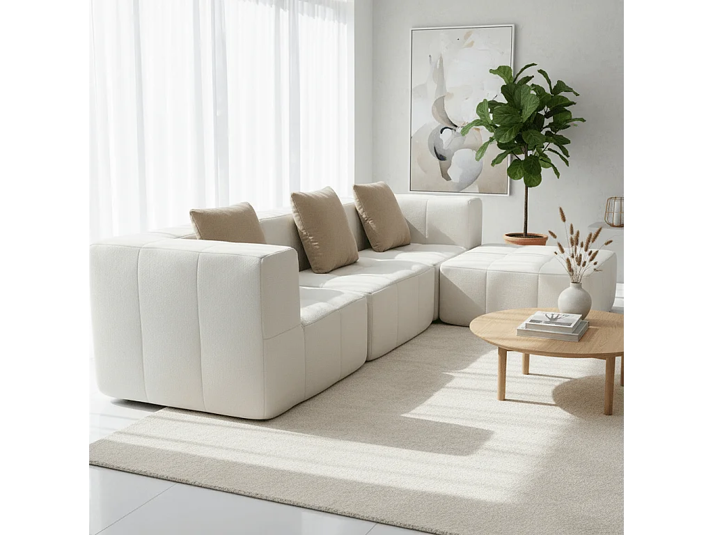 Coco Living Canapé Eden Complet 3 places - blanc