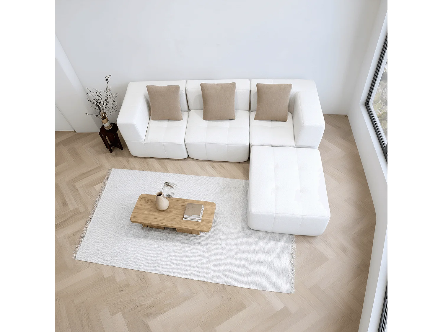 Coco Living Canapé Eden Complet 3 places - blanc