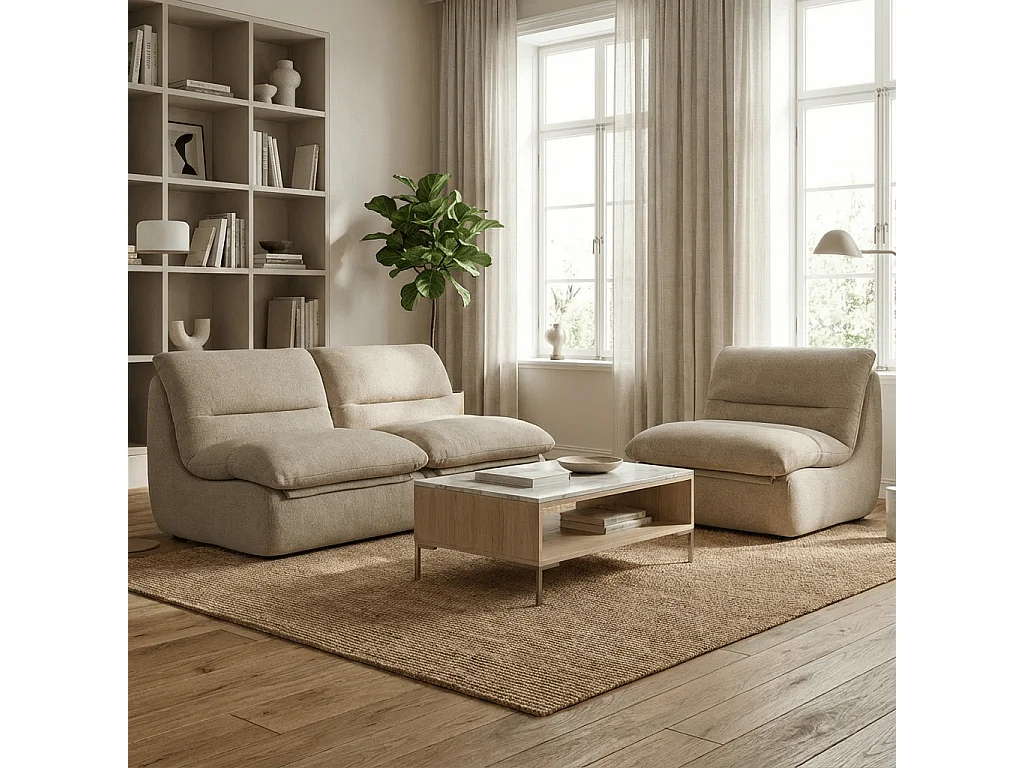 Nuvia Living Set 3-Sitzer - Sand und Sand