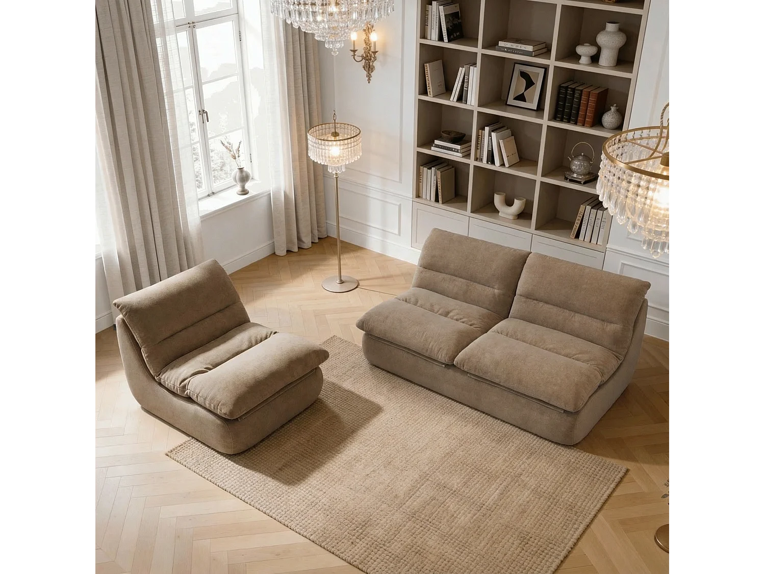 Coco Living Nuvia Living Set 3-Sitzer - Sand und Sand
