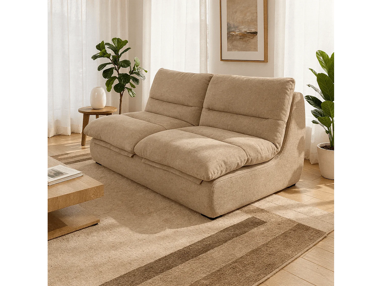 Coco Living Canapé Nuvia Double 2 places - café