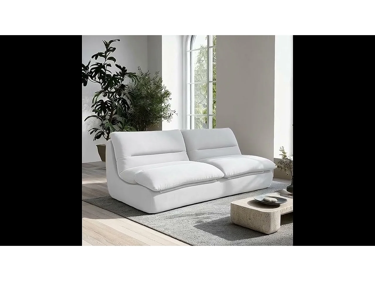 Coco Living Canapé Nuvia Double 2 places - blanc