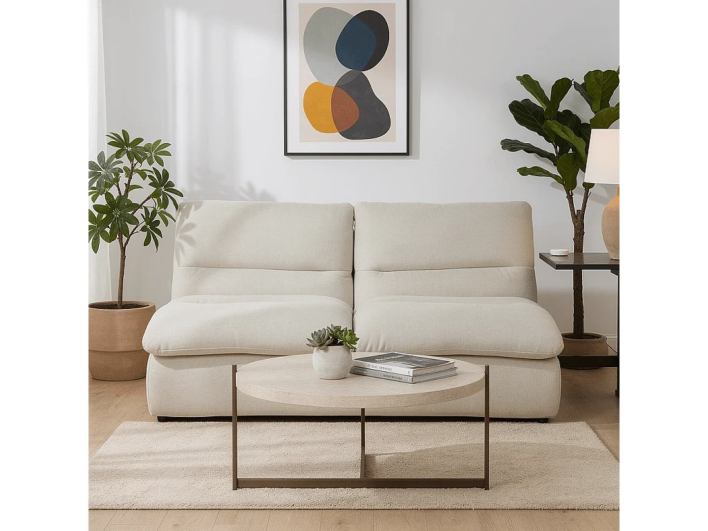 Coco Living Canapé Nuvia Double 2 places - blanc