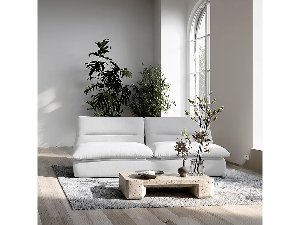 Coco Living Canapé Nuvia Double 2 places - blanc