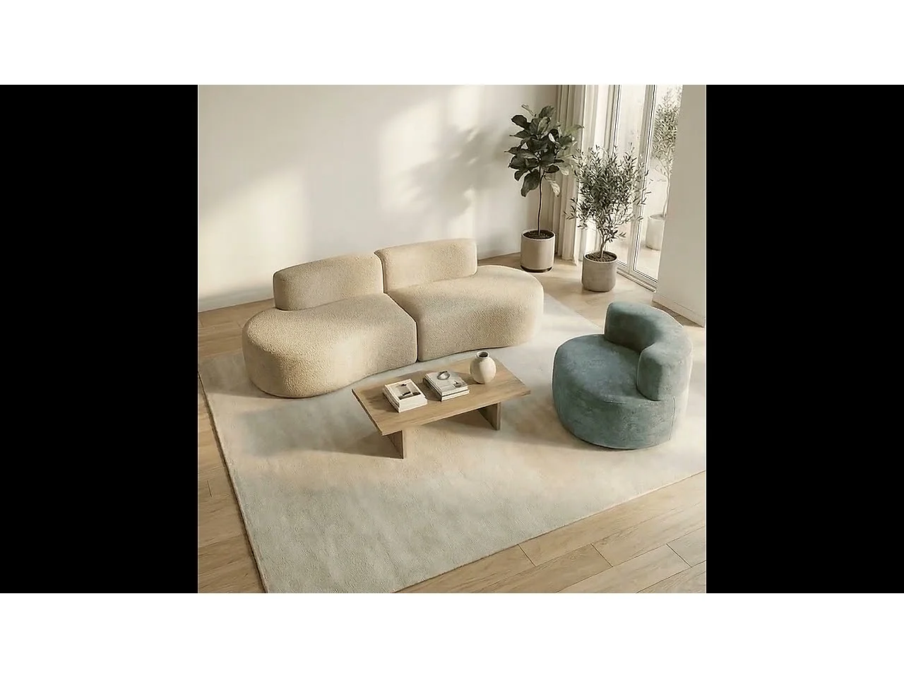 Coco Living Pack Lounge Canapé et fauteuil - sable et sauge